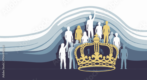 Golden Crown on Group of People.