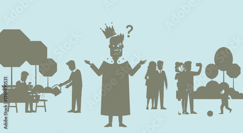 People Silhouettes in Various Poses.