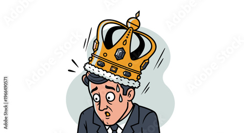 Man wearing a large golden crown.