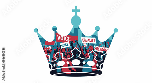 Colorful Crown With Symbolic Words.