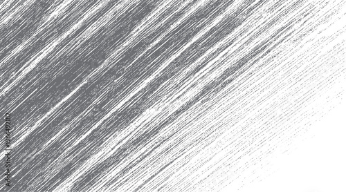 Diagonal grey textured lines and dots on a white background with a distressed grunge effect abstract