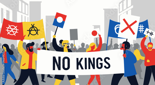 People protesting with a sign.