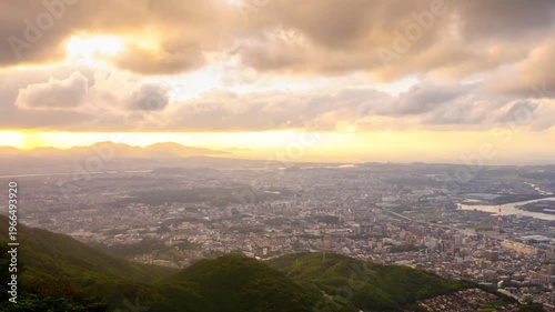 福岡県・皿倉山から望む夕景 タイムラプス
