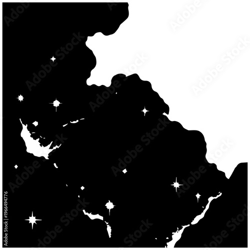 Abstract nebula cloud formation with star clusters in deep space cosmic background with sparkling stars and celestial texture