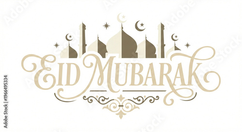 A cheerful illustration of three happy children celebrating eid with colorful gift boxes present