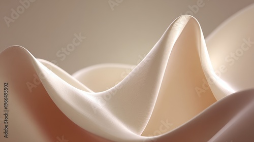 abstract light and shadow forming soft sculptural shapes, monochrome palette, smooth gradients, architectural minimalism, luxury wall art, 