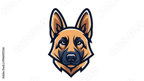 German shepherd dog head illustrated design