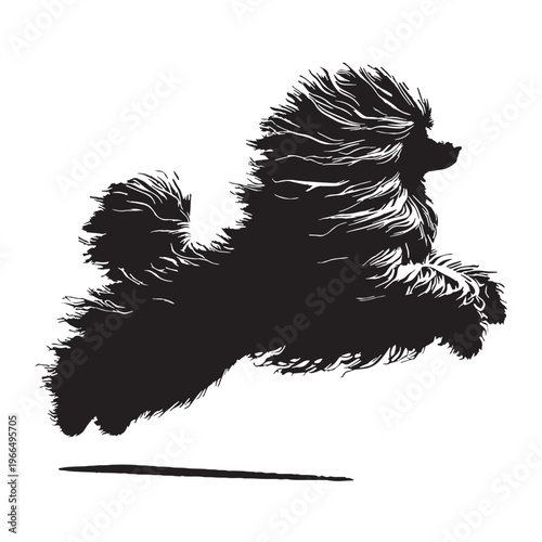 Puli dog unique corded coat breed, Hungarian herding dog, intelligent and agile, energetic worker.