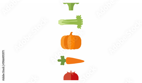 Vertical vegetable icon set flat vector illustration