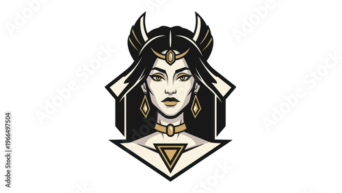 Woman portrait in graphic style