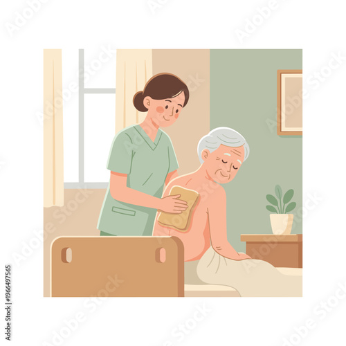 Conceptual vector illustrations of nursing work scenarios.