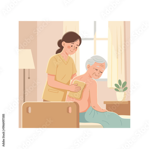 Conceptual vector illustrations of nursing work scenarios.