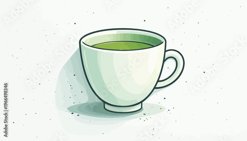 glass of fresh green smoothie and matcha tea