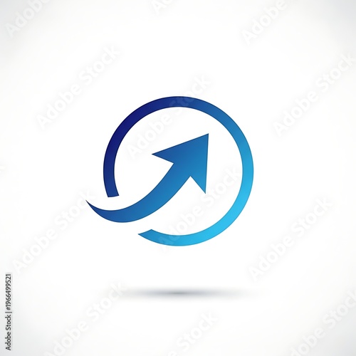 Free Download A blue gradient arrow in a circular path on white background - GFXLoad