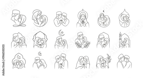 Artistic depictions of various religious figures in detailed sketches.