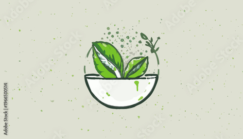 glass of fresh green smoothie and matcha tea