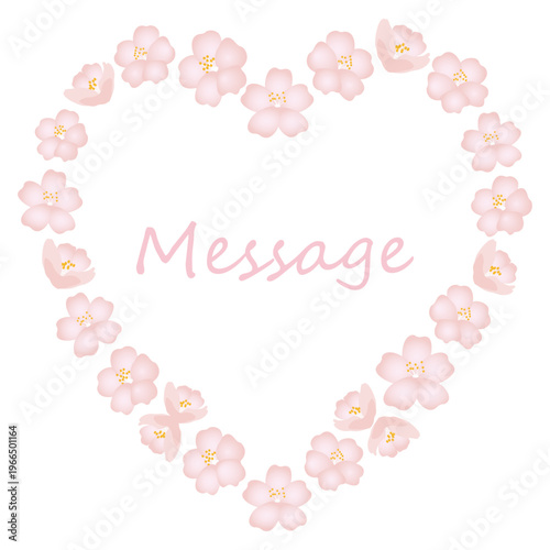 桜　フレーム　ハート　サークル　サクラ　花輪　あしらい　cherry blossom　sakura　frame