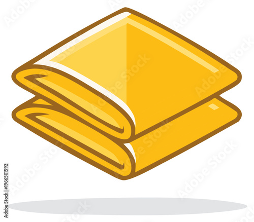 Folded golden linens illustration