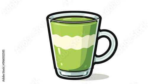 glass of fresh green smoothie and matcha tea