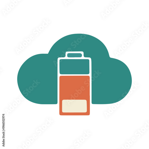 Cloud Battery Charge Icon