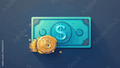 vector illustration of a dollar coin