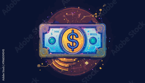 vector illustration of a dollar coin