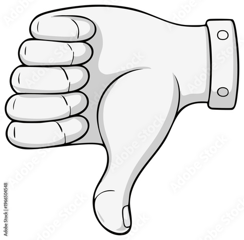 Hand gesture displaying a thumbs down sign, negative feedback or rejection