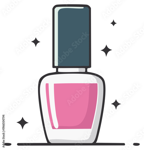 Nail Polish Bottle Graphic Icon, Beauty and Self-Care, Cosmectic  Product Design Illustration