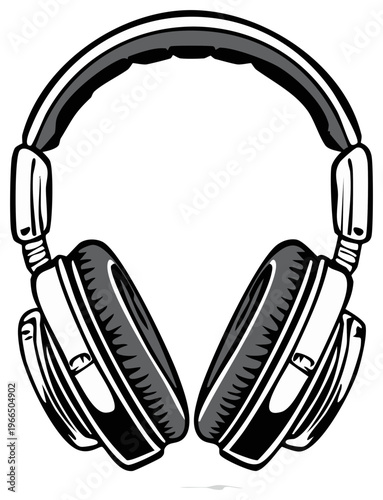 Large Over Ear Headphones Headphones for Listening to Music Vector Graphic
