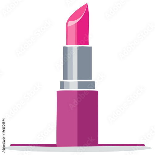 Flat Design Pink Lipstick Makeup Cosmetic for Beauty and Fashion