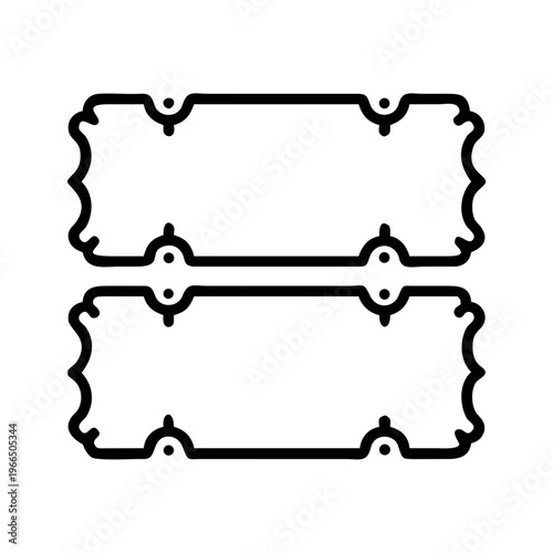 Two vintage ticket stubs or decorative labels with ornate edges