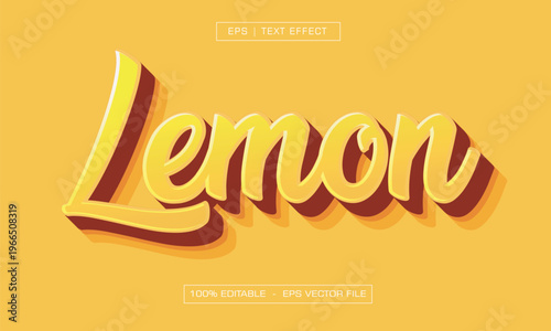 3D Yellow Script Retro Style Editable Text Effect
