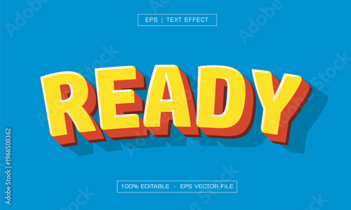 3D Yellow and Red Comic Cartoon Editable Text Effect