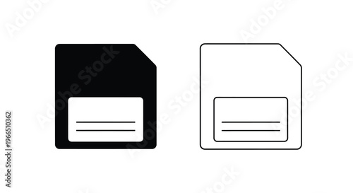 Two sd card icons one filled black and one outlined white