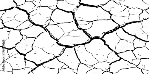 White Cracked Ground Texture Background with Dry Soil Pattern High Detail Abstract Surface