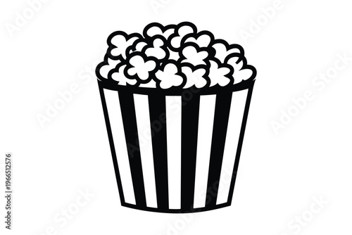 Popcorn bucket silhouette vector, Popcorn icon vector