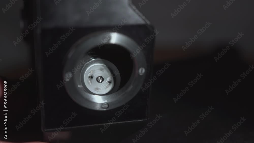 Detailed View Of Projector Lamp Socket Showing Metallic Contacts And ...