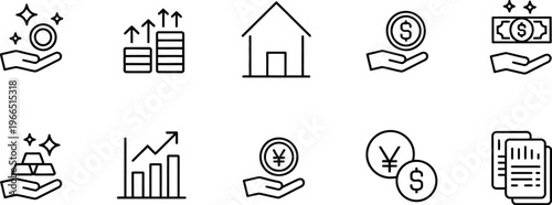Set of financial and investment icons