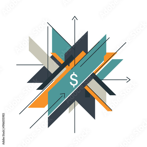 A minimalist abstract background with geometric shapes in orange and black on a white background, conveying a sense of modernity and simplicity.