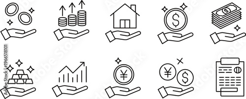 Financial and investment icons set