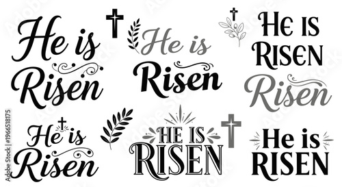 Easter resurrection phrases and symbols.