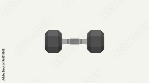 Single Black Hexagonal Dumbbell for Strength Training and Fitness Workouts.