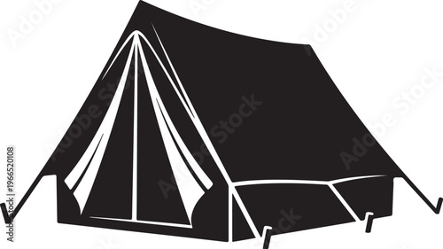 Black Tent Illustration for Outdoor and Camping Concepts
