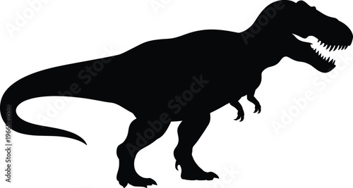 Tyrannosaurus Rex Dinosaur Silhouette Side View Illustration
