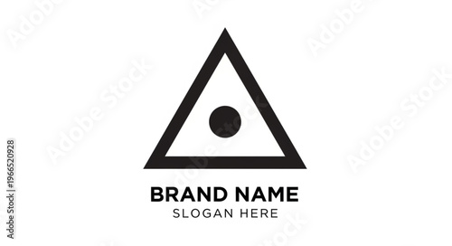 Simple Geometric Logo Design with Triangle and Circle.
