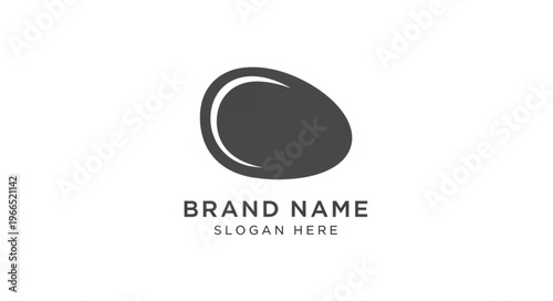 Simple egg logo design with brand name and slogan.