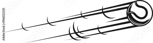 Tennis game ball strike air trail. Tennis shoot air effect, sport ball acceleration fly motion tail. Game strike movement trace