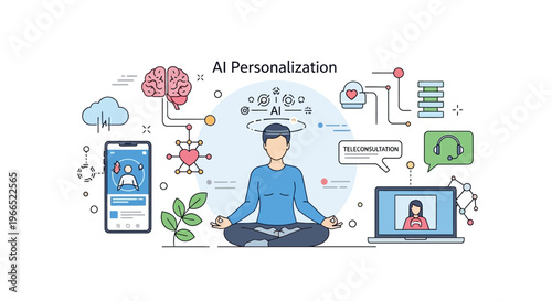 AI Personalization: A Visual Representation of How Artificial Intelligence Adapts to Individual Needs and Preferences.