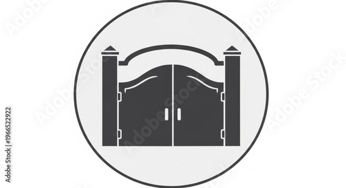 Elegant Gate Icon - A Symbol of Security and Entrance.