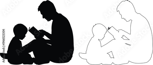 Parent reading book together with child in cozy setting